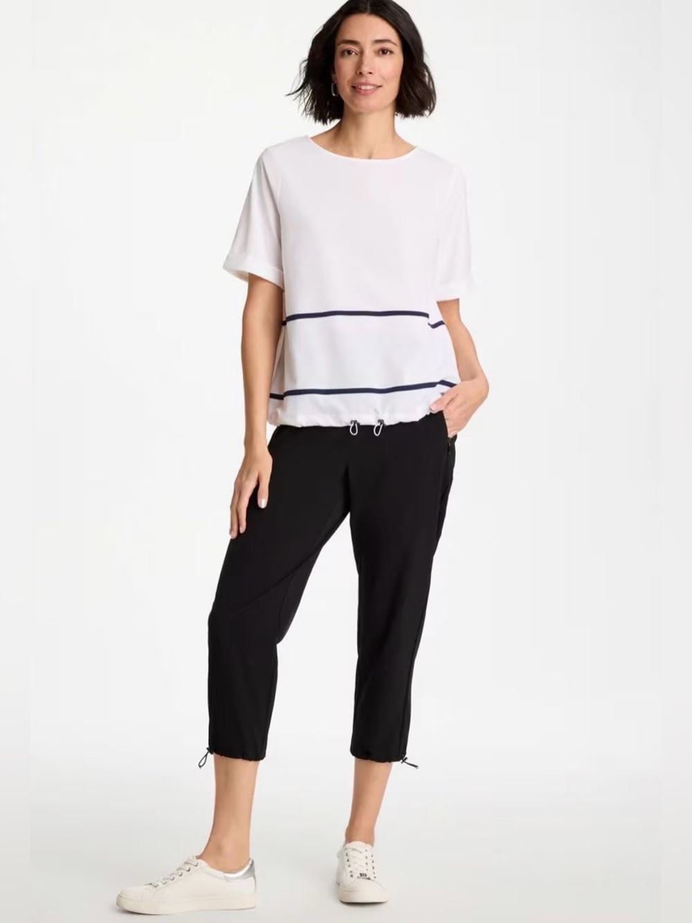 Chico’s Zenergy® UPF Contrast Bungee Top in Alabaster New Size 2 Large NEW